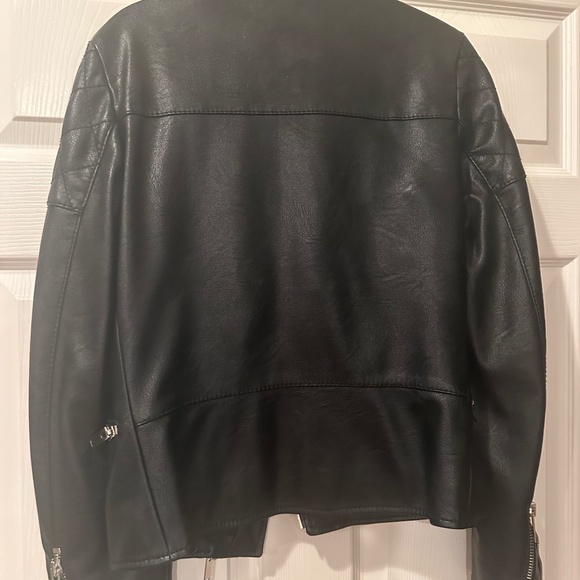 STELLA MCCARTNEY VEGAN LEATHER MOTO BOMBER JACKET - Picture 3 of 6
